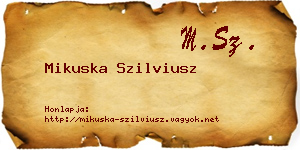 Mikuska Szilviusz névjegykártya